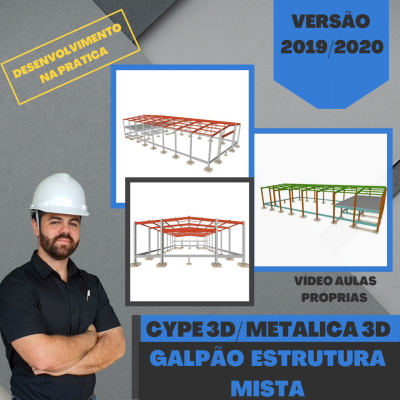 Cype 3D: Galpão com Tesoura em Perfil I, Pilar e Mezanino de Concreto